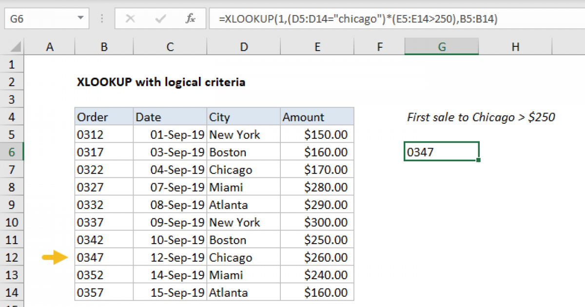 XLOOKUP With Logical Criteria Excel Formula Exceljet